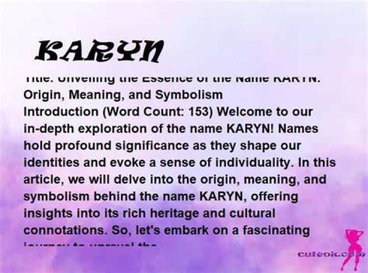 What does karlyn mean?
