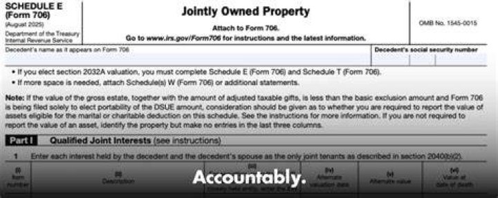 What is reported on Form 706 Schedule E?